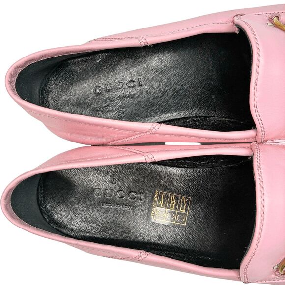 Gucci Brixton Horsebit Loafers Women's EU 36 US 6 Pink Leather Slip On Flats - Picture 9 of 11